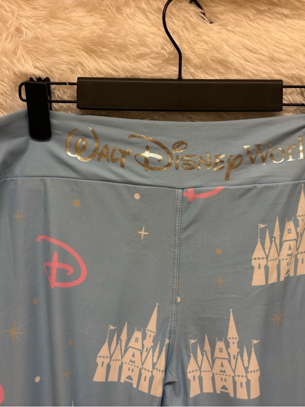 Walt Disney World Light Blue Castle & Pink Accent Leggings | Soft | Size Medium🩵 - Picture 15 of 17